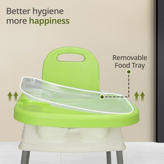 LuvLap 4 in 1 Convertible Baby High Chair with footrest, Convertible to High Chair, Low Chair, & Booster Seat, Essential for Baby Feeding (Green)