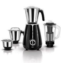 Wipro Elato FMG209 800 Watt Mixer Grinder with 4 Jars,Heavy Duty 100% Copper Ball Bearing Motor with 5 Year Warranty,Superfast Grinding,Clip Lids - Hands Free use, 4 Jars Mixer Grinder 800 Watt,Black