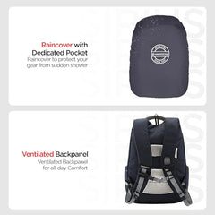 HARISSONS Sirius Travel Laptop Backpack | 45L | Fits 15.6” Laptop | Heavy-Duty Build | USB & Audio Port, Multi-Level Organizer, Trolley Sleeve | Work, Travel & College (black)