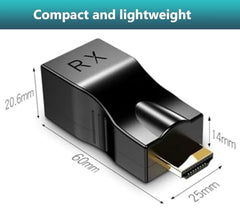 Znoogrn 4K HDMI to RJ45 Extender, HDMI Extender Over Ethernet Cat 6/7/ 8 Cable, Hdmi Repeater to RJ45 Network Converter for HDTV STB DVD PS4, Support Audio Video 1080P UP to 98FT/30m