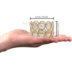 TIED RIBBONS Pack of 4 Crystal Tealight Candle Holder Gift Box - (5.8 cm X 4.3 cm) Centerpieces Votive Candle Holders for Home Dining Table Living Room Office - Diwali Decoration Items for Home Décor