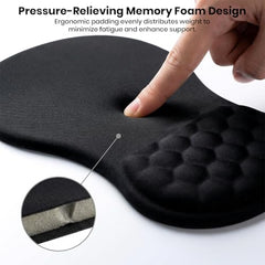 TECPHILE Mouse Pad Wrist Support with Massage Design, Ergonomic Dog Paw Mouse Mat, Pain Relief Memory Foam, Anti-Slip PU Base, Cushion Mousepad Wrist Rest for Gaming, Home, Office, Laptop, Computer