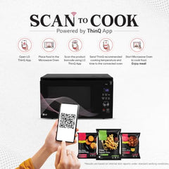 LG 32 L, Convertible Microwave Oven with Air Fry, Charcoal Lighting Heater, Wi-Fi Enabled (MJEN326UHWF, Black, Motorised Rotisserie, 60 Air Fry Recipe, 40 Scan to Cook Recipes & 431 Auto Cook Menu)