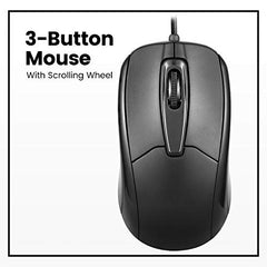 Perixx PERIMICE-209P Wired PS/2 Optical Mouse – Ambidextrous 3-Button Design, 1000 DPI Precision & 6-Ft Cable – Glossy Black for Legacy PCs & Industrial Systems