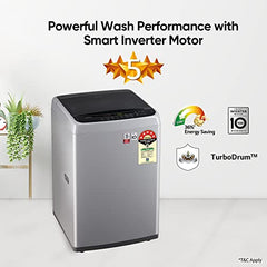 LG 7.5 Kg 5 Star Smart Inverter Technology Fully Automatic Top Load Washing Machine (T75VBMB1Z, Auto Prewash, Turbodrum, Stainless Steel drum, LED Display, Smart Diagnosis, Middle Black)