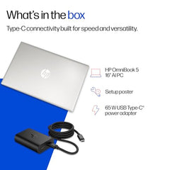 HP Smartchoice Omnibook 5 OLED (Previously Pavilion), Snapdragon X Processor 45 Tops (16GB LPDDR5x,1TB SSD) 2K,16''/40.6cm, Win11, Office24, Silver, 1.59kg, fb0001QU, Multi-Day Battery AI Laptop