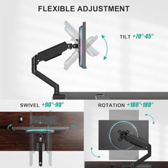 WALI Single Monitor Arm for 13-34 inch Screens (GSMP001N), Black