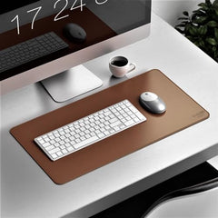 V-CUBE DESIGNS Premium Vegan Leather Desk Mat 90X45cm 2.4mm Thick&Padded|Laptop Mat/Extended Mouse Pad/Stitched, Reversible, Sturdy Deskspread with High Tear/Peel Strength|Anti-Slip,Splash-Proof|Blue