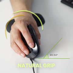 Perixx [Hardware Update PERIMICE-513N, Wired Ergonomic Vertical Mouse - 1000/1500/2000 DPI - Natural Ergonomic Vertical Design - Recommended with RSI User