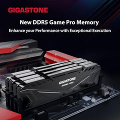 【DDR5 RAM】 GIGASTONE Game PRO 128GB Kit (4x32GB) DDR5 6400MHz PC5-51200 CL40-40-40-84 Intel XMP 3.0 AMD Expo 1.35v UDIMM 288 Pin Unbuffered Non ECC High Performance Gaming Desktop Memory – Black
