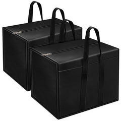 LAXIS 2 Pack 85 L Multi-Purpose Underbed Storage Box | Clothing Storage Organiser | Toy Storage Organiser | Heavy Duty Storage Boxes for Linen Sheets, Blanket, Clothing (Black,51x36.8 x40.5 cm)