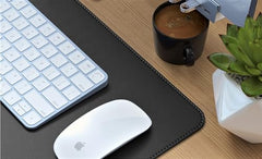 V-CUBE DESIGNS Premium Vegan Leather Desk Mat 90X45cm 2.4mm Thick&Padded|Laptop Mat/Extended Mouse Pad/Stitched, Reversible, Sturdy Deskspread with High Tear/Peel Strength|Anti-Slip,Splash-Proof|Blue