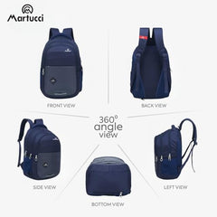 Martucci 36L Spacious Lightweight Polyester Laptop Backpack Unisex/College/School/Travel Backpack/Business Bag/Unisex Travel Backpack with Rain Cover (Compatible with upto 17 inch laptop)(Navy Blue)
