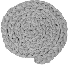 MOMISY Newborn Baby Photography Prop Wool Wrap Braided Rope Basket Filler Stretchy Baby Scarf Photo Props DIY Bliss Sleeping Rug Soft Baby Blanket Art- Light Grey