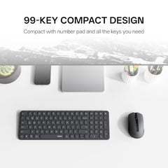 Rapoo 9010M Multi Device Wireless & Bluetooth Keyboard & Mouse Combo, White