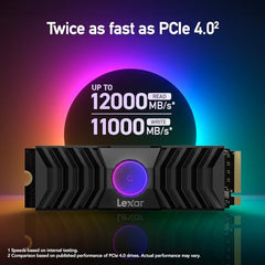 Lexar 8TB NM790 SSD PCIe Gen4 NVMe M.2 2280 Internal Solid State Drive, Up to 7000/6200 MB/s Read/Write, Compatible with PS5, for Gamers and Creators, Black (LNM790X008T-RNNNU)