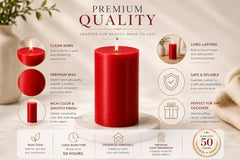 C Lal & Sons Silver Pillar Candle 2x2 Inch | Long Burning Decorative Wax Candle | 20H Burn Time | Unscented Candle for Home Décor, Wedding Decoration, Prayer, Meditation, Festivals & Romantic Ambience