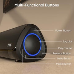 iGear Immerse+ 30W Bluetooth Soundbar Speaker | Heavy Bass, TWS Function, 4 Hrs+ Playback | BT v5.3, FM, Micro SD, USB & AUX | Mini Bluetooth Speaker, Sound bar for TV, Phone/Laptop/Projectors (Black)