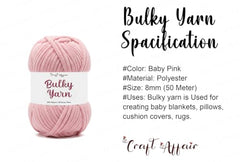 Craft Affair | Bulky Yarn/Blanket Yarn (8mm, 50 Meter, 100 Gram) | Chenille Yarn | for Craft Project: Blood Red