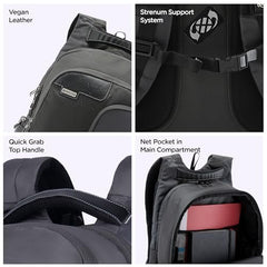 HARISSONS Vervo 40L Waterproof Laptop Backpack for Men & Women | Fits 15.6" Laptop with Sternum Strap, Quick Access Pocket, Detachable Key Holder, Organized Compartments & Raincover (Grey)