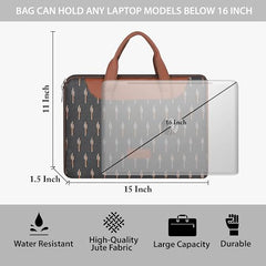 Tabelito Laptop Sleeve Bag 13" to 15.6 inch for Women Jute and Vegan Leather Office Everyday Handbags