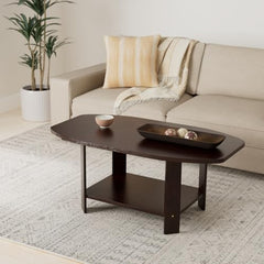 DeckUp Dusun Engineered Wood Coffee Table (Dark Wenge, Matte Finish)