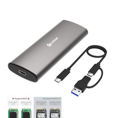 Cablet M.2 NVMe/NGFF SSD Enclosure USB 3.1 Gen2 10Gbps for 2242/2260/2280 M-Key/M+B Key PCIe SSD, Supports Dual Protocol NVMe and NGFF SSD, UASP Max 2TB, Aluminium Case