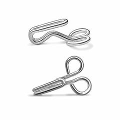 JYOTI Dress Hook (50 Hooks of 3 Wire Size 2 of Brass Material in Nickel Free Finish in a Pouch), Hooks for Ladies Blouses, Dresses, Chudidars, Children Dresses, Frocks, and Gowns - Pack of 5 Pouches