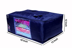 VR ATULIT BY CHOOSY 12 Flap Saree Bag | Clothes Storage Bag for Sarees, Blankets | Large Storage Bag for Clothes with Transparent Zip Covers | Foldable Quilted Bag Organizer with Handle for Wardrobe