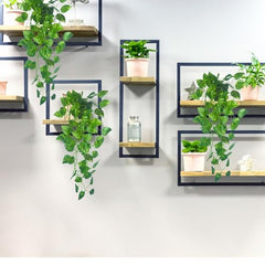 Tdas Plastic Artificial Plants With Pot Leaves Hanging Ivy Garlands Plant Greenery Vine Creeper Home Decor Door Wall Balcony Decoration Party - 50 Cm (2 Pcs Money Plants)
