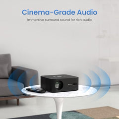 Portronics Beem 450 Smart LED Projector with 1080p Full HD Resolution, Built-in Streaming Apps (Netflix, Prime Video, Hotstar), 4000 Lumens, Screen Mirroring, 3 Watt Speaker, Bluetooth, Wi-Fi (White)