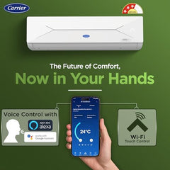 Carrier 1 Ton 3 Star Wi-Fi Smart Flexicool Inverter Split AC (Copper, Convertible 6-in-1 Cooling,Smart Energy Display,HD & PM 2.5 Filter, ESTER EDGE FXi (Wi-Fi), CAI12EE3R35W0,White)