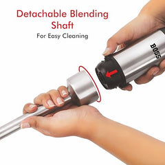 BOSS Stellar Hand Blender 1200 Watts with Chopper, Blender Jar, On to go Bottle Cap| Variable Speed & Turbo Speed Function| Anti-Splash Technology| 2 Year Warranty| Grey