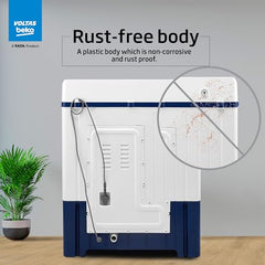 Voltas Beko, A Tata Product 8.5 Kg 5 Star Semi-Automatic Top Loading Washing Machine (WTT85UHA/OK5I0I0W01, Blue, Air Dry & Pulsator wash technology)