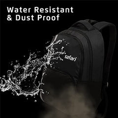 Safari Quill Large Laptop Backpack 26 Ltrs Water Resistant Fabric - Black