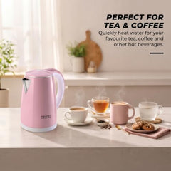 USHA Cool Touch Electric Kettle 1800 Watt|1.8 liter|Double Layered Cool Touch Outer Body|Safety with auto cut-off function|SS304 grade stainless steel inner body|Wider Mouth|2 years warranty (Pink)