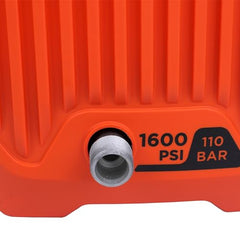 BLACK+DECKER BEPW1600 1300W 1600 PSI 110 Bar Pressure Washer for Car, Bike, Home & Garden Cleaning Use with Multiple Accessories Included, 1 Year Warranty, Orange & Black