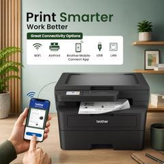 Brother DCP-L2680DW (New Launch) Auto Duplex Laser Printer, 34 PPM, Print Scan Copy, LCD Display, 256 MB Memory, (WiFi WiFi Direct LAN USB), 250 Sheet Tray, 3000 Pages Inbox Toner, Free Installation