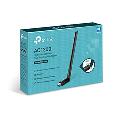 TP-LINK AC1300 Archer T3U Plus High Gain USB 3.0 Wi-Fi Dongle, Wireless Dual Band MU-MIMO WiFi Adapter with High Gain Antenna, Supports Windows 11/10/8.1/8/7/XP/MacOS