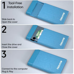 Sounce 2.5-Inch SATA to USB Type-C 3.1 External HDD/SSD Enclosure | 6Gbps UASP Speed | Tool-Free Design | Compatible with 7mm & 9.5mm Drives up to 6TB | Plug & Play | Shockproof Portable Case (Type C)
