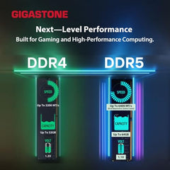 【DDR5 RAM】 GIGASTONE Game PRO 128GB Kit (4x32GB) DDR5 6400MHz PC5-51200 CL40-40-40-84 Intel XMP 3.0 AMD Expo 1.35v UDIMM 288 Pin Unbuffered Non ECC High Performance Gaming Desktop Memory – Black