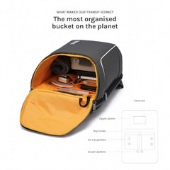 MOKOBARA Transit Backpack | Fits Laptop Up To 16 Inch, 30L Capacity, Water-Resistant Polyester, Vegan Leather Trims | Money Moves, Black