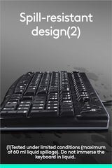 Logitech MK120 Wired USB Keyboard and Mouse Set for Windows, Optical Wired Mouse, Full-Size Keyboard, USB Plug-and-Play, Compatible for PC, Laptop - Black