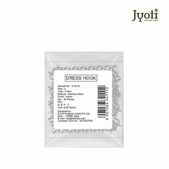 JYOTI Dress Hook (50 Hooks of 3 Wire Size 2 of Brass Material in Nickel Free Finish in a Pouch), Hooks for Ladies Blouses, Dresses, Chudidars, Children Dresses, Frocks, and Gowns - Pack of 5 Pouches