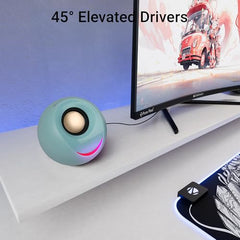 ZEBRONICS Blues 2.0 Computer Speakers, 8 Watts, 45° Elevated Drivers, Dual Passive Radiators, USB Powered, AUX, Volume Control Knob, RGB LED, for Laptops & Desktop (Black)