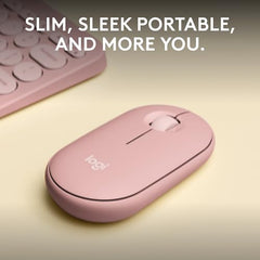 Logitech Pebble Mouse 2 M350s Slim Bluetooth Wireless Mouse, Portable, Lightweight, Customisable Button, 4000 DPI, Quiet Clicks, Easy-Switch for Windows, macOS, iPadOS, Android - Tonal Graphite