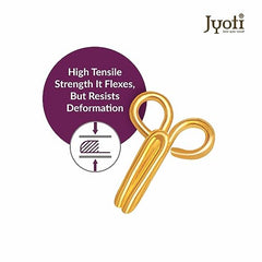 JYOTI Dress Hook (50 Hooks of 3 Wire Size 2 of Brass Material in Nickel Free Finish in a Pouch), Hooks for Ladies Blouses, Dresses, Chudidars, Children Dresses, Frocks, and Gowns - Pack of 5 Pouches