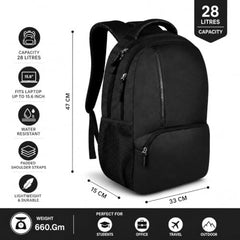 BIGBERRY Rodeo 2.0 Leatherite Faux Leather Laptop Backpack for Men & Women | Water Resistant 2 Compartment Casual Daypack | 15.6 Inch Laptop Bag for Office, College, Travel & Daily Use, Navy Blue