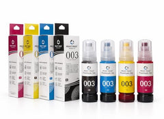 Print Page 003 Premium Refill Ink Compatible for Printers L3110, L3150, L4260, L4160, L3152, L3115, L3100, L3101, L3116, L3151, L3156, L1110,L5190, L4150,L14150,L6170 (003-4 Color Combo) (70ml Each)