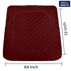 GADDA CO 100% Waterproof Premium Cotton Feel Mattress Protector King Size 78x72 Inch|Ultra Soft Breathable & Fitted Bed Protector Terry Cover Double Bed (6.5x6 feet, Fits 10 Inches, Grey)